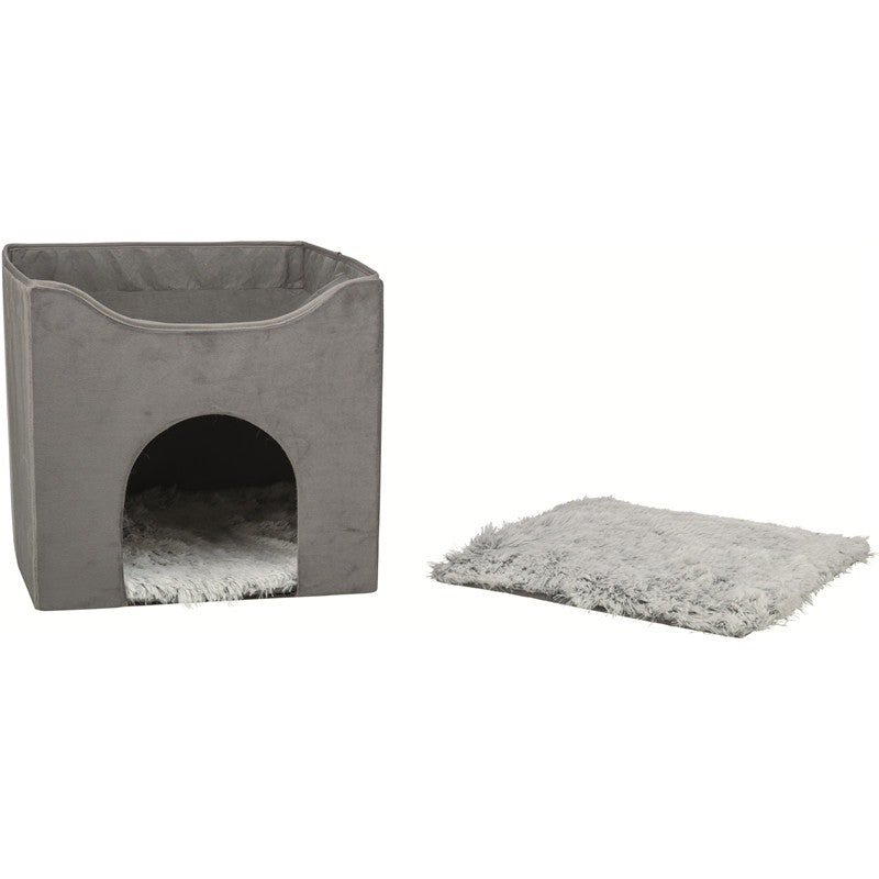 Trixie Höhle Harvey grau/weiß-schwarz 38 × 38 × 38 cm