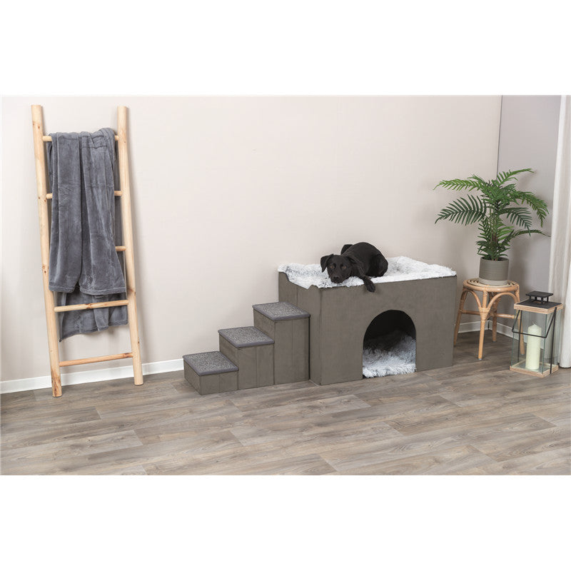 Trixie Höhle Harvey mit Treppe, grau/weiß-schwarz 154 × 60 × 60 cm