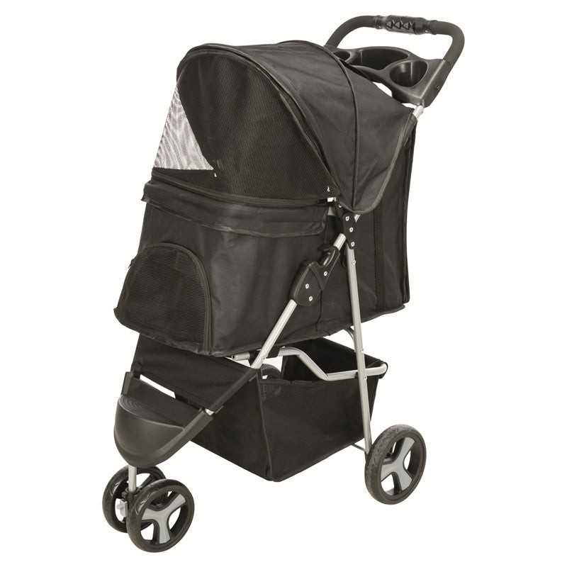 Trixie Hundebuggy Faltbar, Gefedert - für Hunde & Katzen bis 11kg schwarz - 47 x 100 x 80 cm