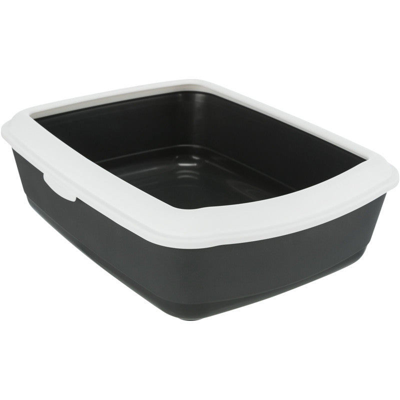 Trixie Katzentoilette Classic, mit Rand, dunkelgrau/weiß 37 × 15 × 47 cm