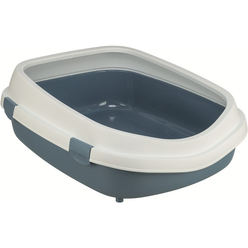 Trixie Katzentoilette Primo XXL mit Rand blau/weiß 56 × 25 x 71 cm