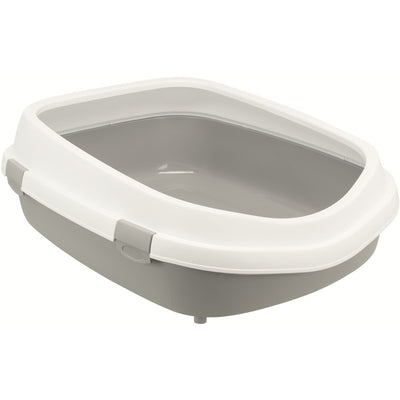 Trixie Katzentoilette Primo XXL mit Rand grau/weiß 56 × 25 x 71 cm