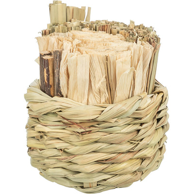 Trixie Korb, Gras, mit Heu, Maisblättern und Holzsticks ø 9 × 9 cm