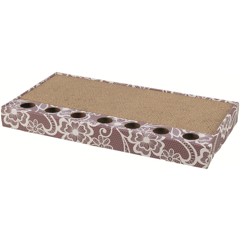 Trixie Kratzpappe mit Spielzeug pink  48 x 25 cm