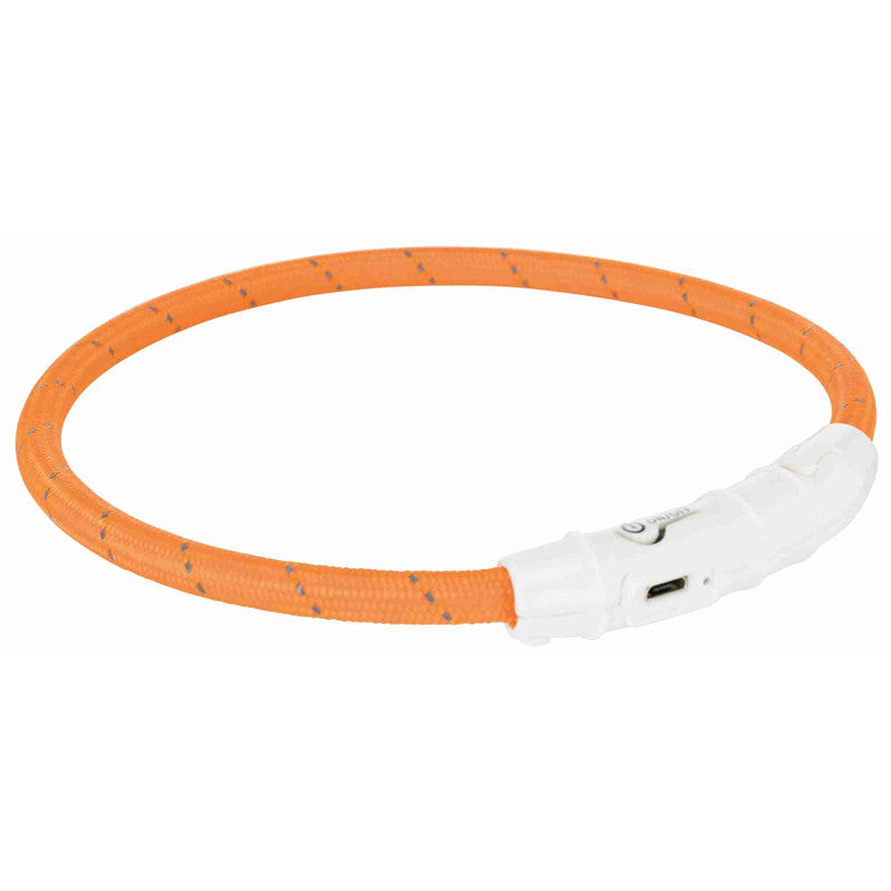 Trixie Leuchtring Flash USB orange L-XL 65 cm /  ø 7 cm