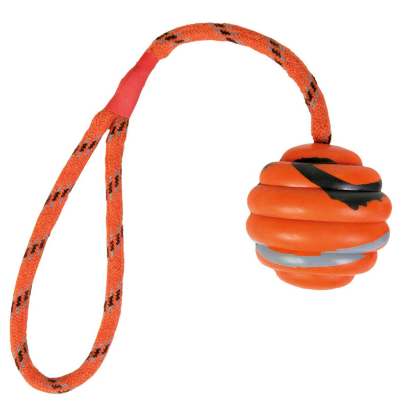 Trixie Naturgummi Wellenball am Seil ø 6 cm / 30 cm