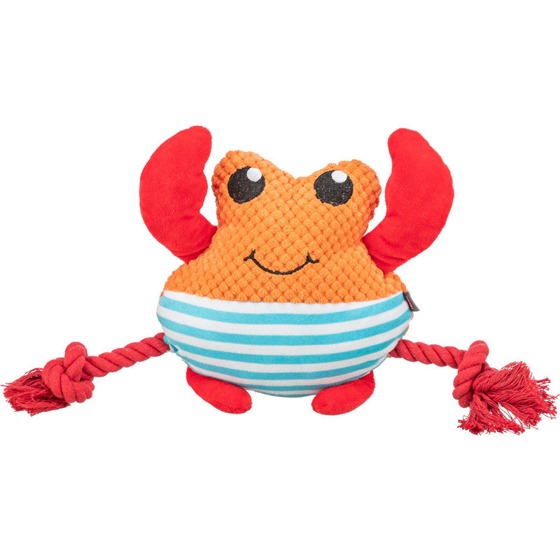 Trixie Plüsch-Krabbe mit Tau und Quietscher orange 28 cm