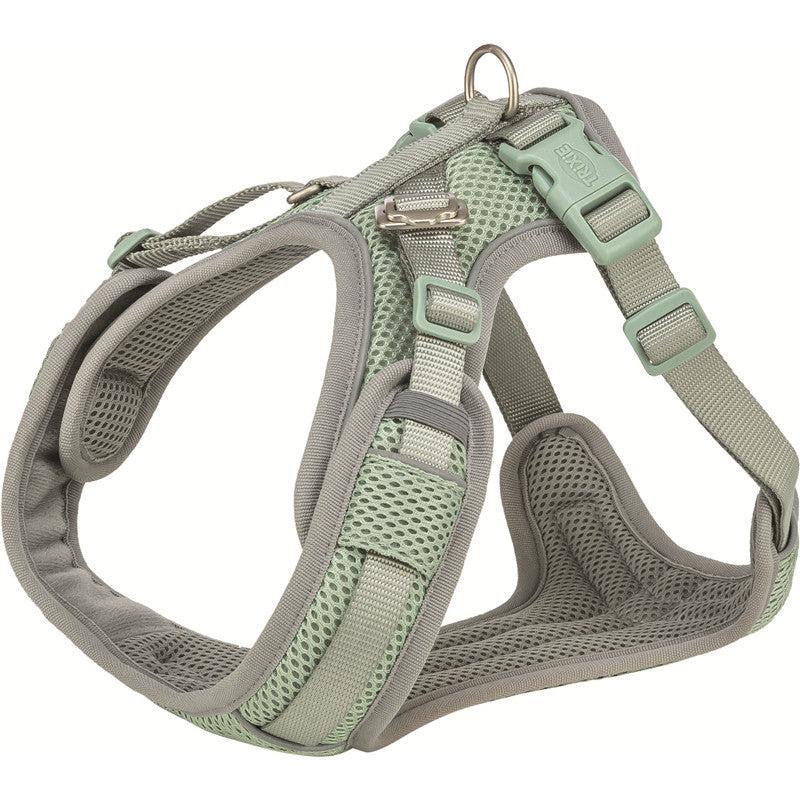 Trixie Premium FlexMesh Geschirr, wide fit, salbei M: 58-80 cm/20 mm