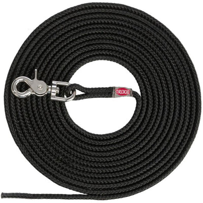 Trixie Schleppleine, rund, schwarz S-M: 15 m/ø 6 mm