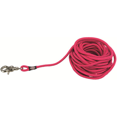 Trixie Schleppleine Trigger Snap Hook fuchsia S-L rund  15 m/ø 6 mm