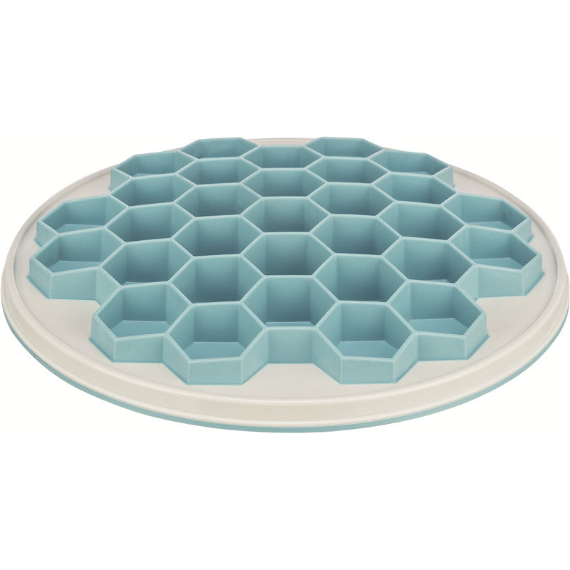 Trixie Slow Feeding Platte Hive, Kunststoff/TPR/TPE, grau/blau ø 30 cm