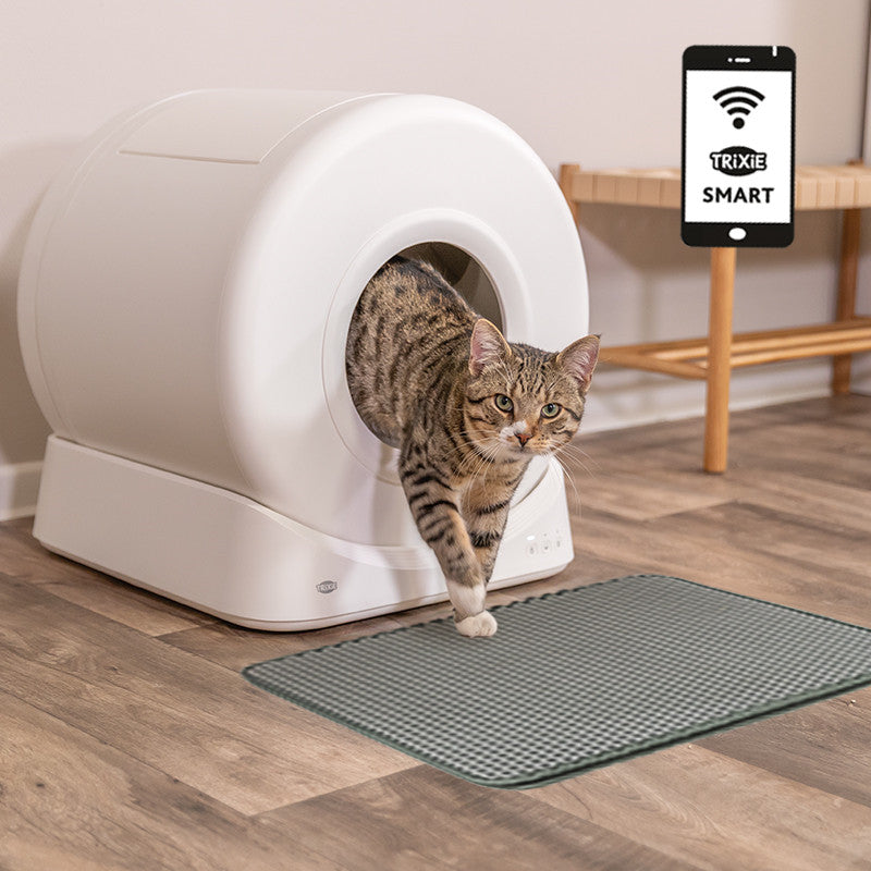 Trixie Smarte Katzentoilette in weiß, selbstreinigend mit App-Steuerung 51 x 56 x 54 cm