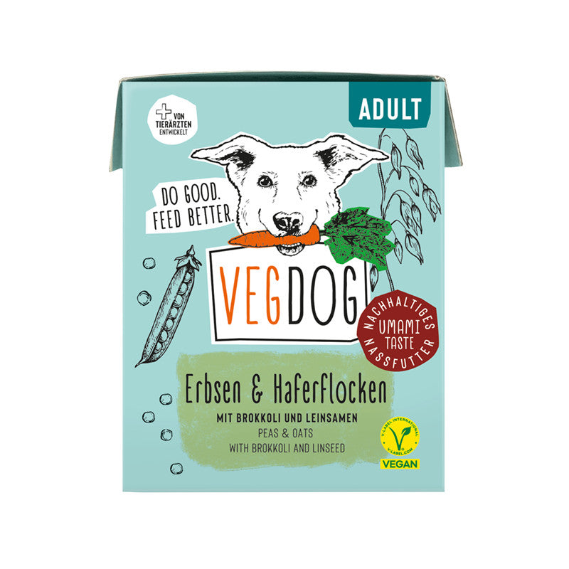 VEGDOG ADULT Erbsen & Haferflocken 390 g
