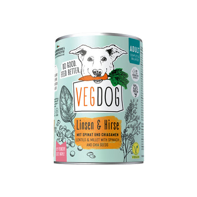 VEGDOG ADULT Linsen & Hirse 400 g
