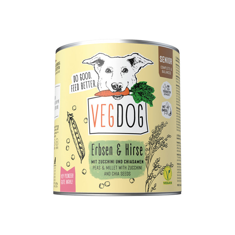 VEGDOG SENIOR Erbsen & Hirse 800 g
