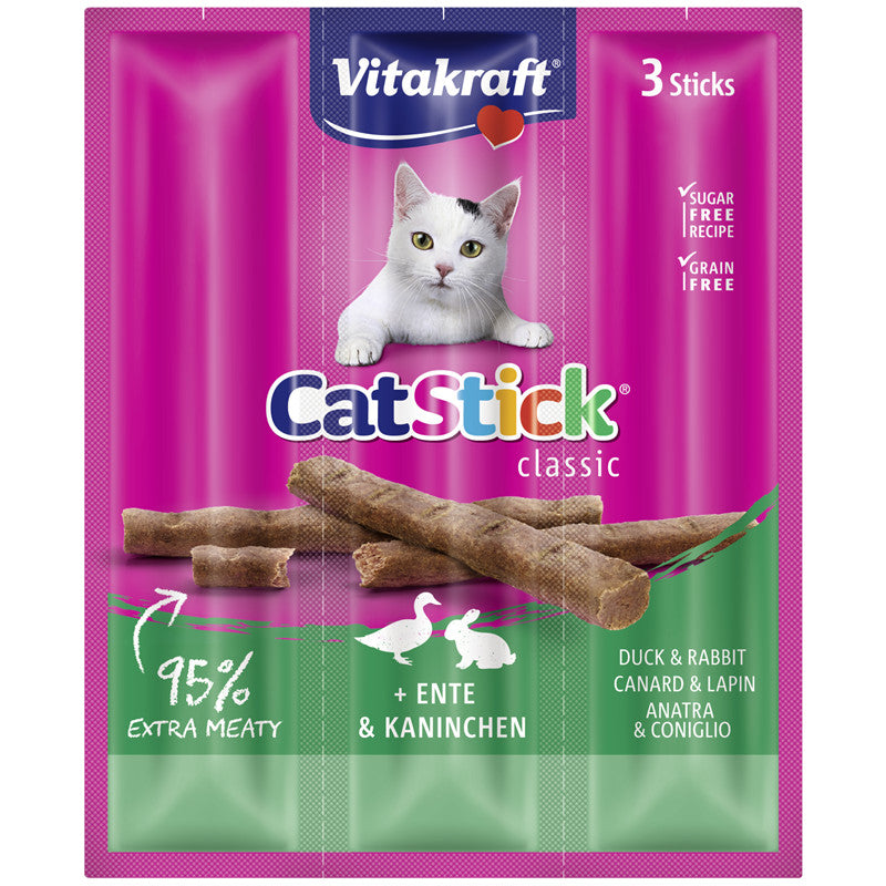 Vitakraft® Cat Stick® + Ente & Kaninchen 3 Stück