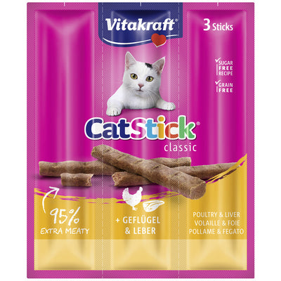 Vitakraft® Cat Stick® + Geflügel & Leber 3 Stück