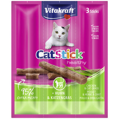 Vitakraft® Cat Stick® + Huhn & Katzengras 3 Stück