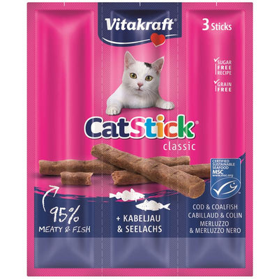 Vitakraft® Cat Stick® + Kabeljau & Seelachs 3 Stück