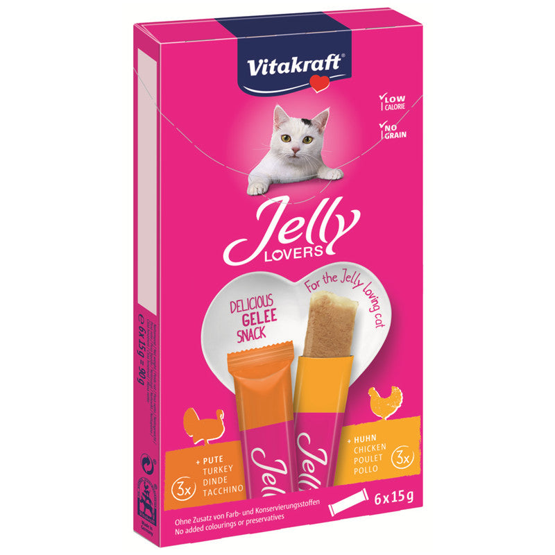 Vitakraft® Jelly Lovers mit Huhn und mit Pute 6 x 15 g