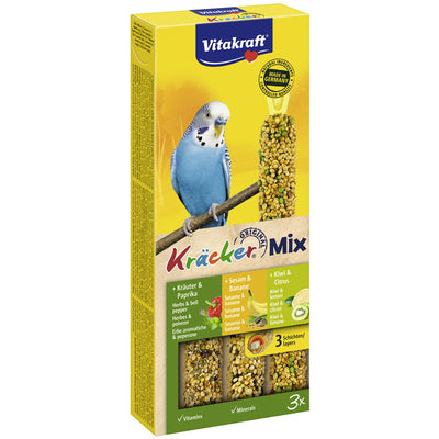 Vitakraft® Kräcker® Mix Banane / Kräuter / Kiwi für Sittiche 3 Stück