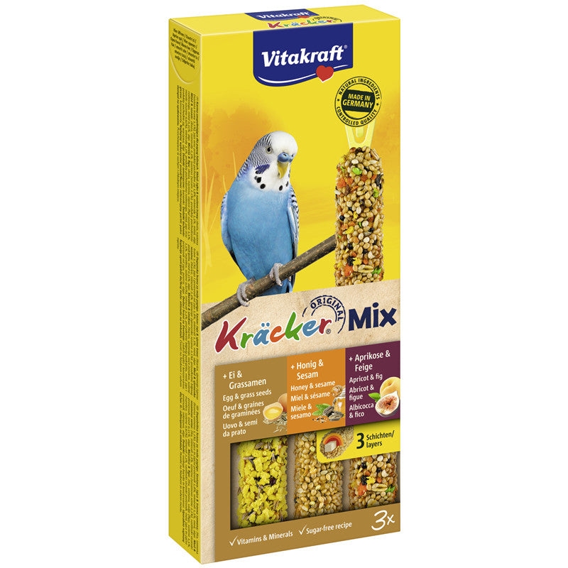 Vitakraft® Kräcker® Mix Ei / Frucht / Honig für Sittiche 3 Stück