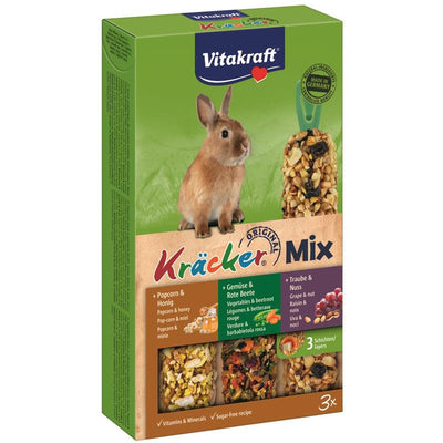 Vitakraft® Kräcker® Mix Popcorn / Gemüse / Nuss für Zwergkaninchen 3 Stück