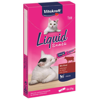 Vitakraft® Liquid Snack mit Rind + Katzengras 6 x 15 g