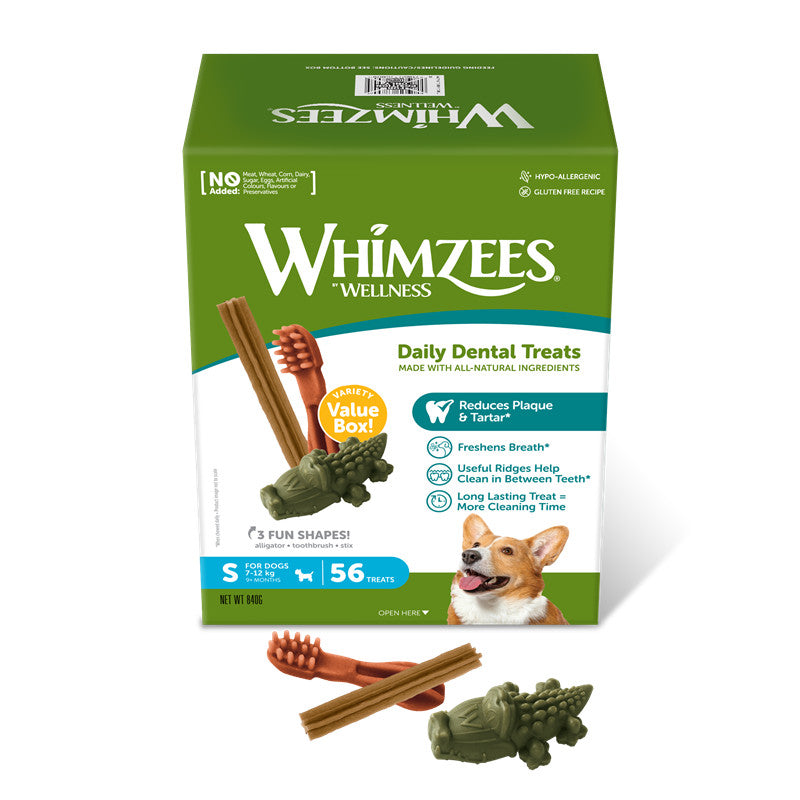 Whimzees Dog Snack Variety Value Box  S (56 Treats)