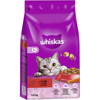 WHISKAS® (1+ Jahr) mit Rind 3,8 kg