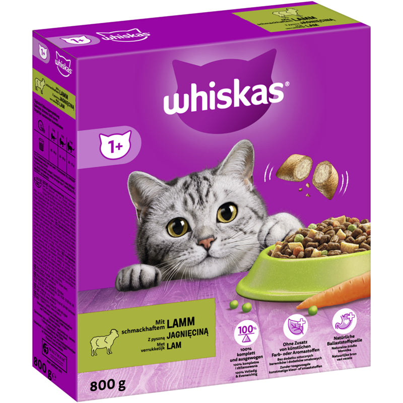 WHISKAS® (1+ Jahre) mit Lamm 800 g