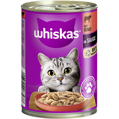 WHISKAS® 1+ mit Rind & Leber in Sauce 400 g