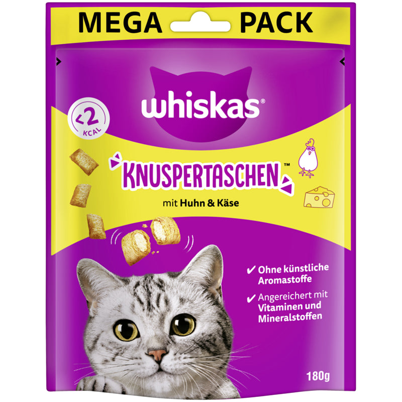 WHISKAS® KNUSPERTASCHEN™ mit Huhn & Käse 180 g