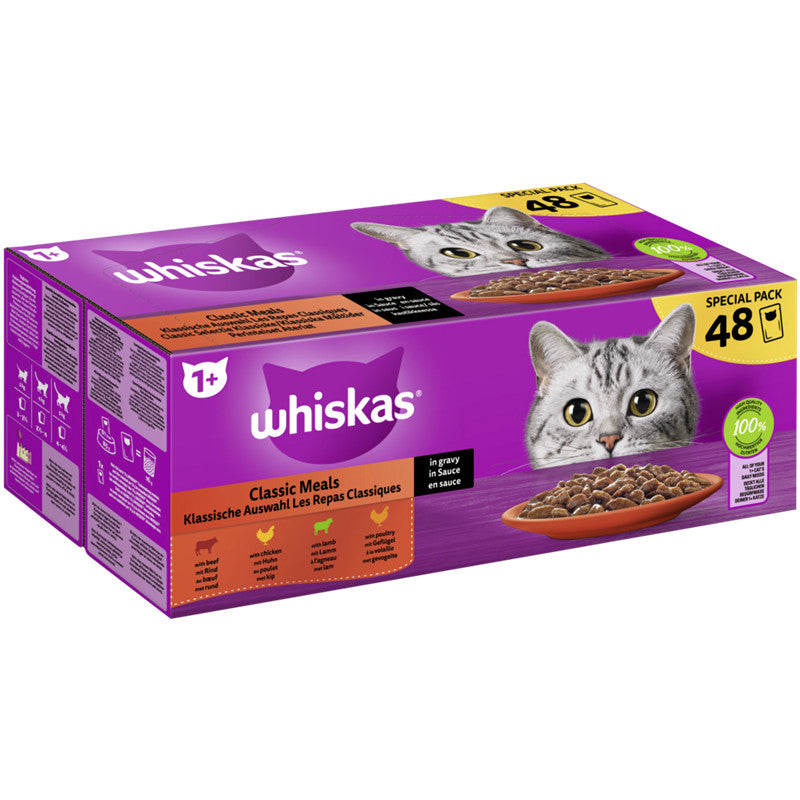 WHISKAS® Multipack Portionsbeutel 1+ Klassische Auswahl in Sauce 48x85g 1 Stück