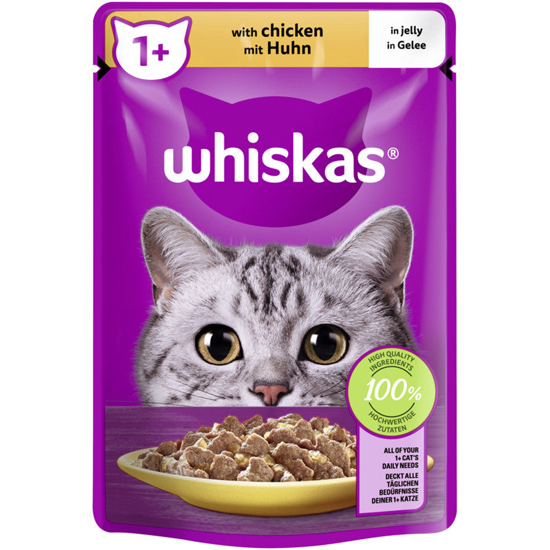 WHISKAS® Portionsbeutel 1+ mit Huhn in Gelee  85 g