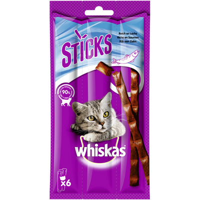 WHISKAS® Sticks Reich an Lachs 6 Stück