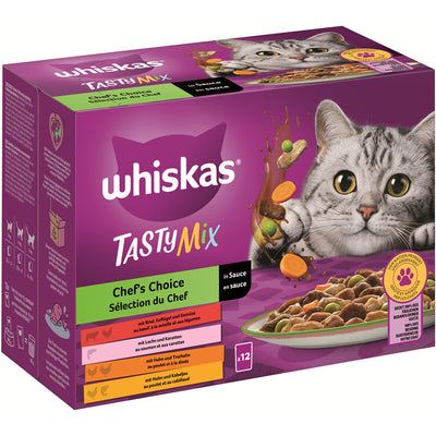 WHISKAS® TASTY MIX Portionsbeutel Multipack Chef's Choice in Sauce 12 x 85 g