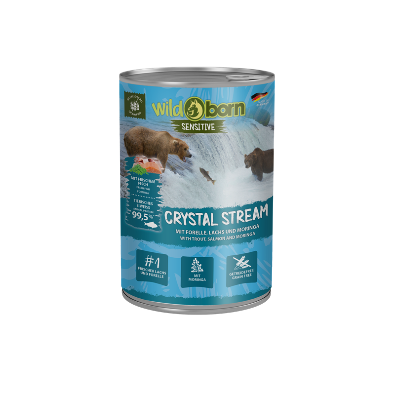 Wildborn Crystal Stream Hunde Nassfutter mit Lachs & Forelle 400 g