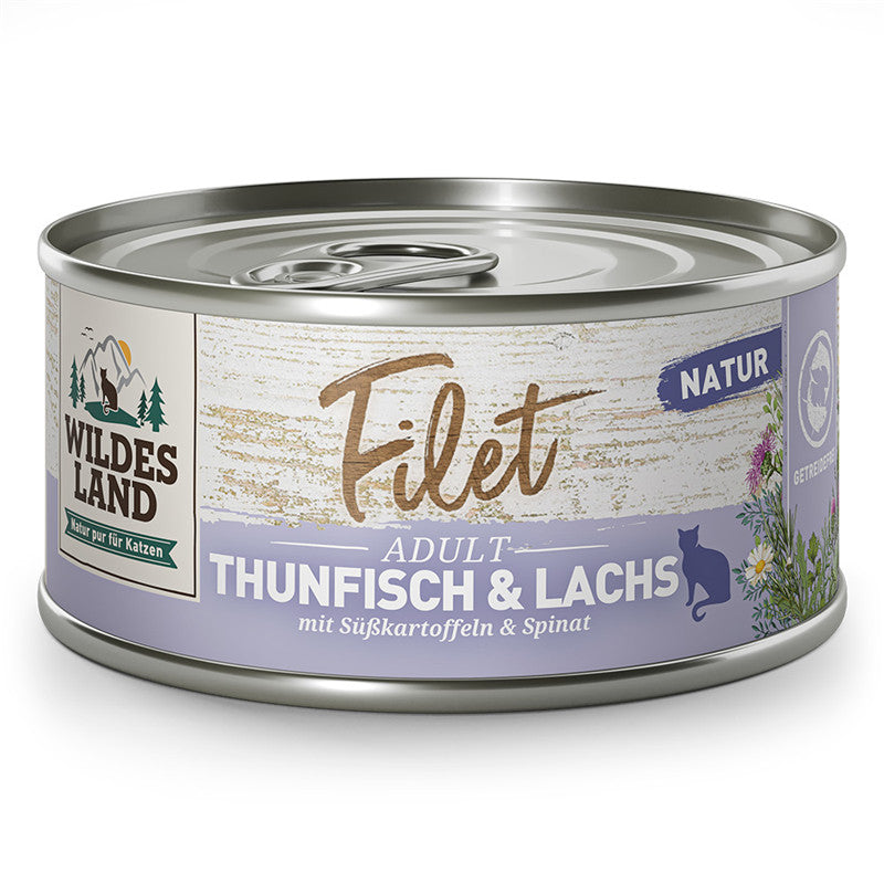 Wildes Land Filet Thunfisch & Lachs mit Süßkartoffeln 80 g