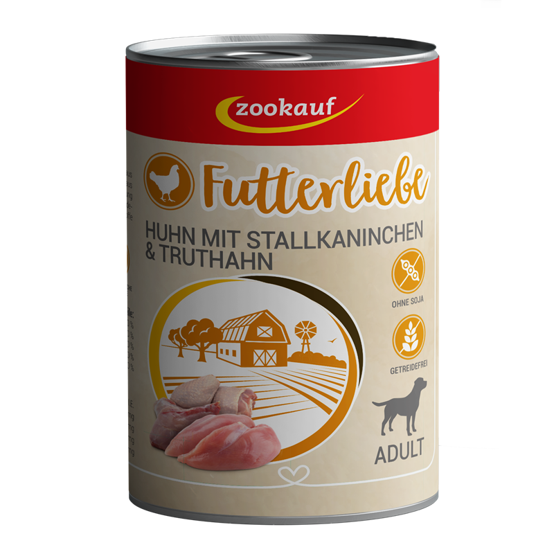 zookauf Futterliebe Adult Huhn mit Stallkaninchen + Truthahn 400 g