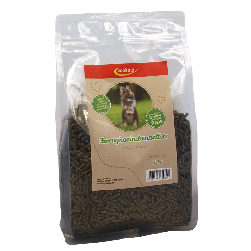 zookauf Nager Futter Pellets für Zwergkaninchen 1 kg