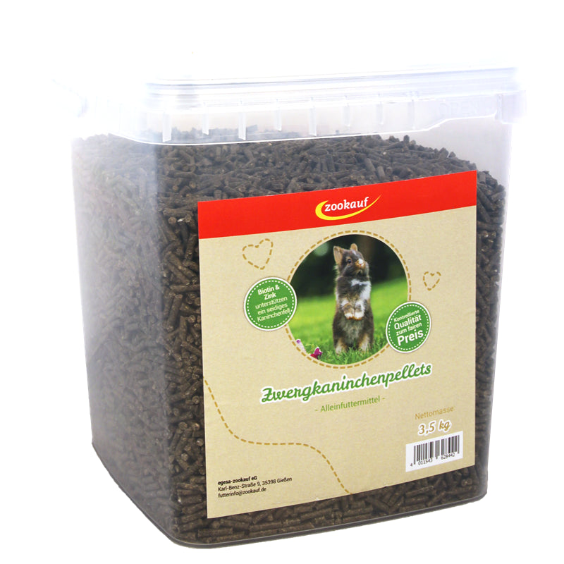 zookauf Nager Futter Pellets für Zwergkaninchen 3,5 kg Eimer