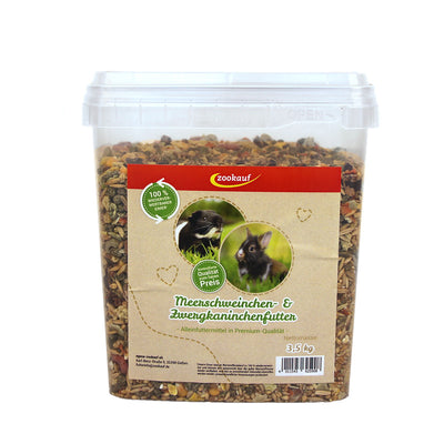 zookauf Nager Futter Standard für Meerschweinchen & Zwergkaninchen 3,5 kg Eimer